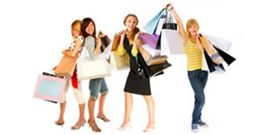 Girls Shopping at Boxing Day Sales
